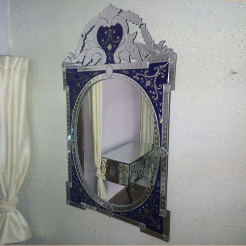 Blue Silver Venetian Mirror - VM28