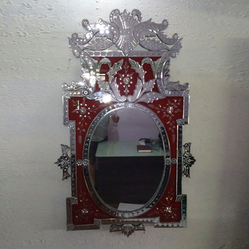 Red Silver Venetian Mirror - VM51