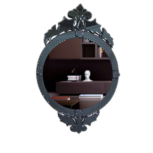 Small Black Crown Venetian Mirror - SM45