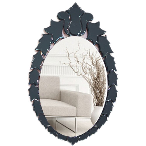 Small Black Ovel Mirror - SM47