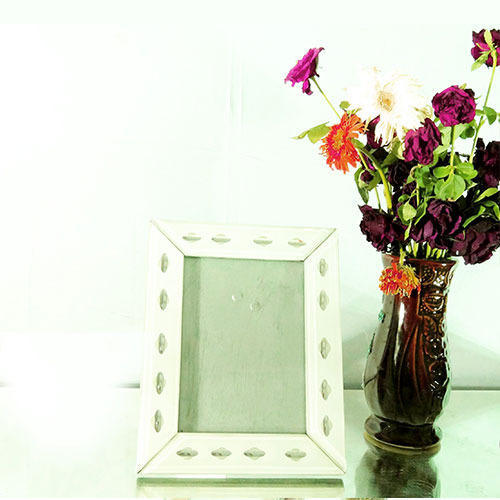 White Glass Photo Frame